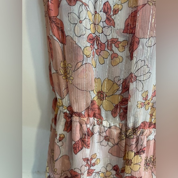 NWT VERONICA BEARD Cybil Mini Dress Silk Melon Pink Floral Long Sleeve Size 2 - Picture 11 of 13